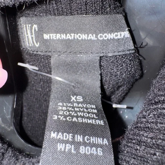 NWT INC International Concepts Black Sweater with Gold Buttons - Picture 2 of 3